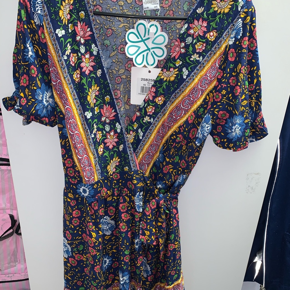 NWT Floral Wrap Dress